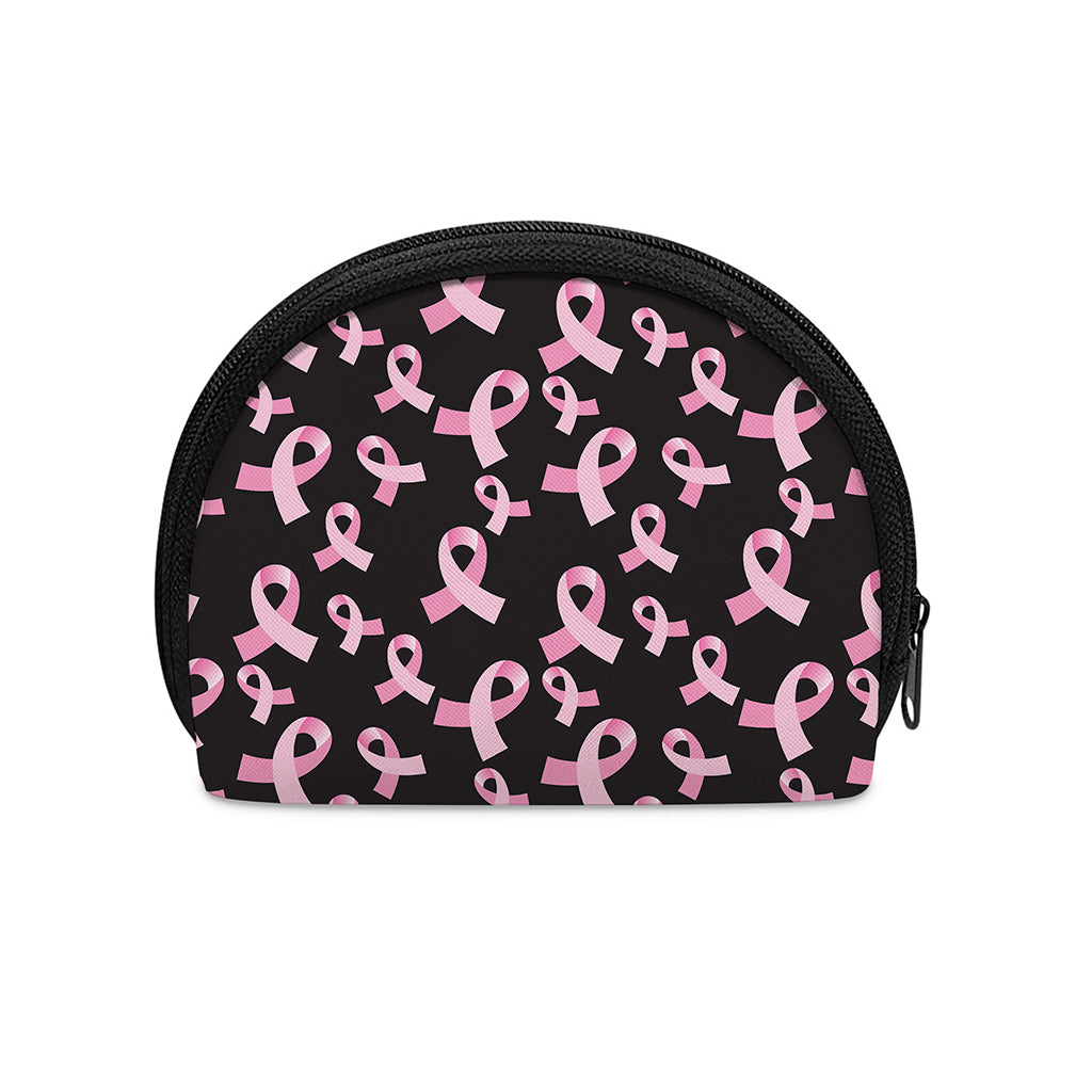 Pink Breast Cancer Ribbon Pattern Print Coin Purse