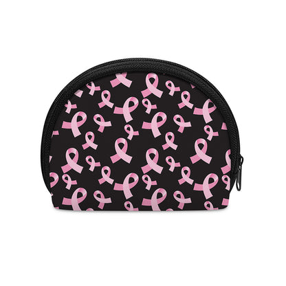 Pink Breast Cancer Ribbon Pattern Print Coin Purse