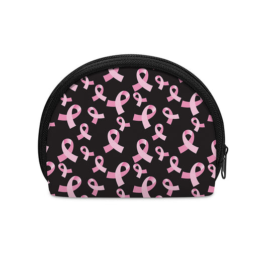 Pink Breast Cancer Ribbon Pattern Print Coin Purse