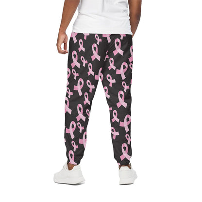 Pink Breast Cancer Ribbon Pattern Print Cotton Pants