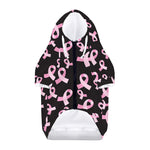 Pink Breast Cancer Ribbon Pattern Print Dog Zip Up Hoodie