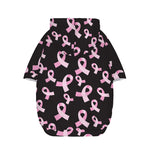 Pink Breast Cancer Ribbon Pattern Print Dog Zip Up Hoodie