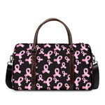 Pink Breast Cancer Ribbon Pattern Print Duffle Bag