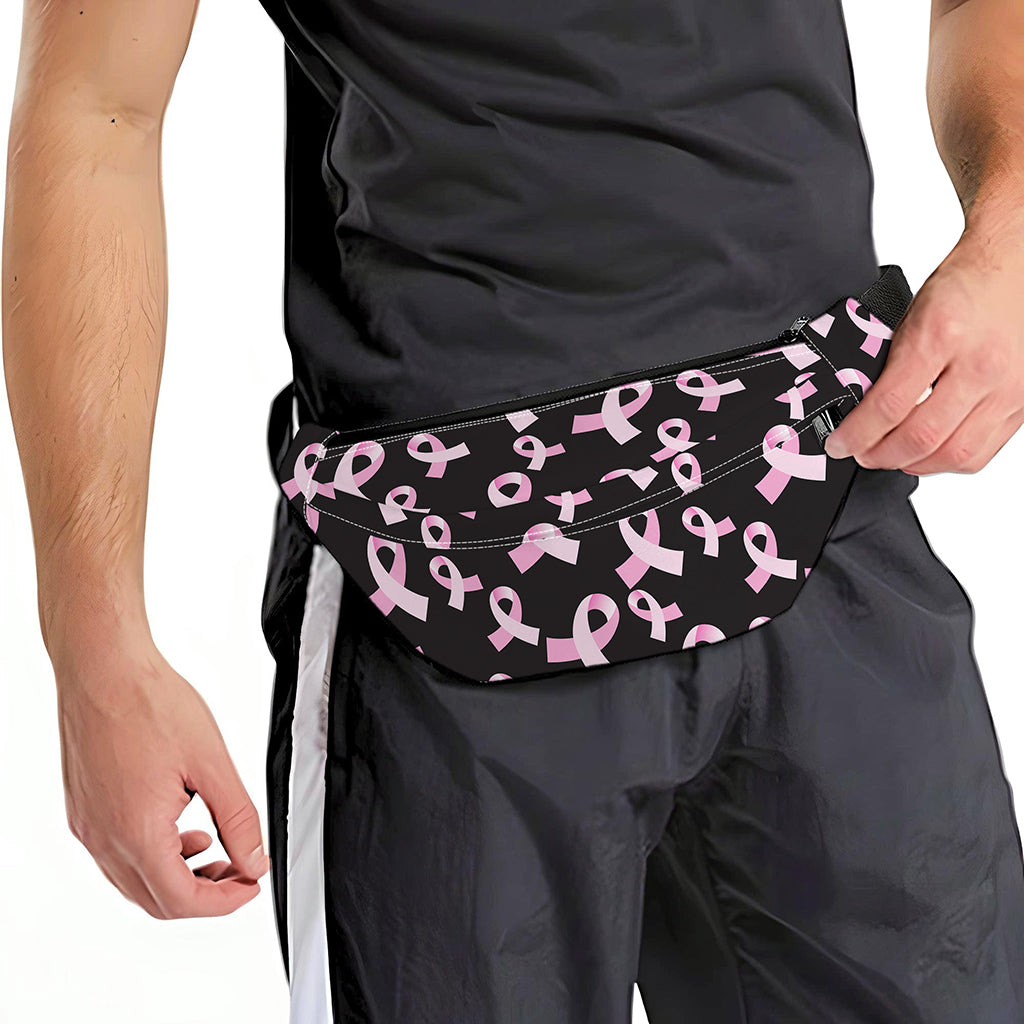 Pink Breast Cancer Ribbon Pattern Print Fanny Pack