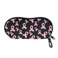 Pink Breast Cancer Ribbon Pattern Print Glasses Case