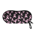 Pink Breast Cancer Ribbon Pattern Print Glasses Case