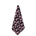 Pink Breast Cancer Ribbon Pattern Print Hand Towel