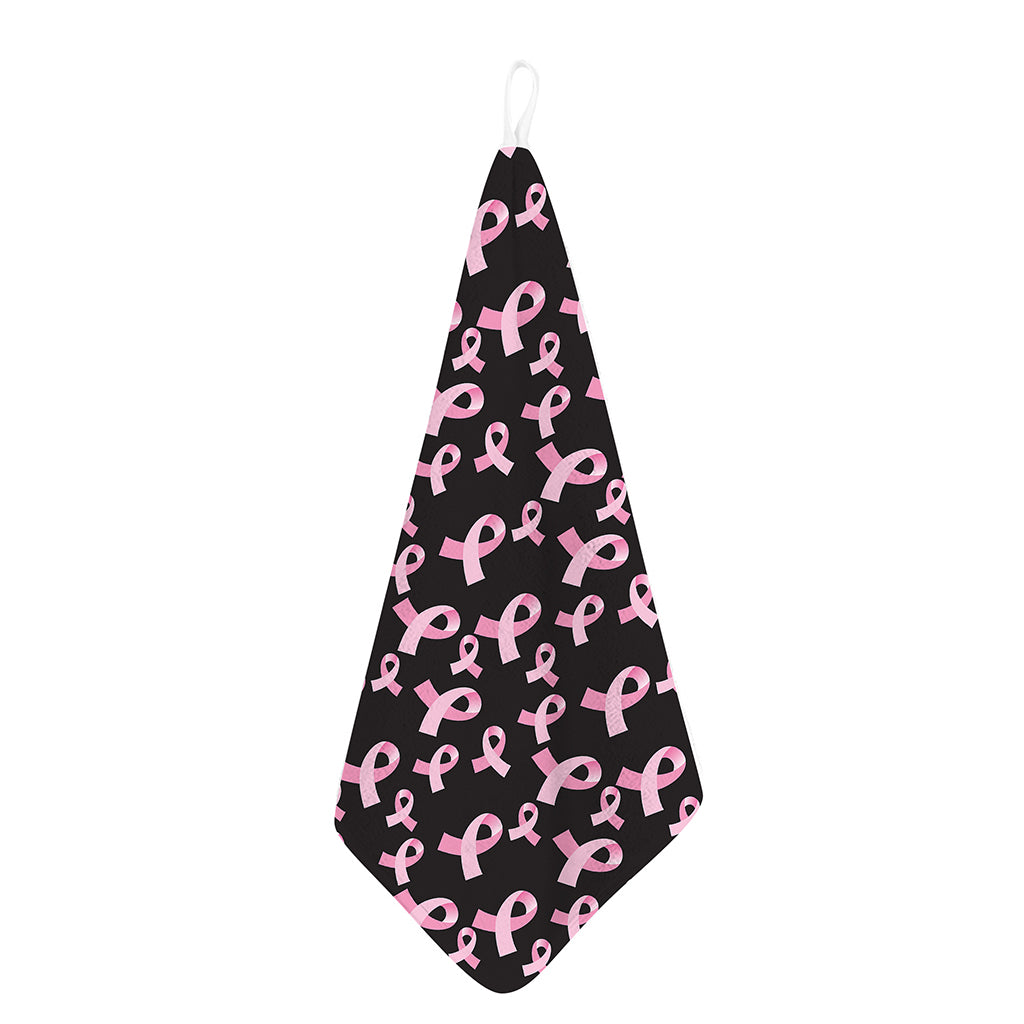 Pink Breast Cancer Ribbon Pattern Print Hand Towel