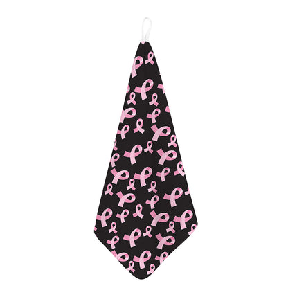 Pink Breast Cancer Ribbon Pattern Print Hand Towel