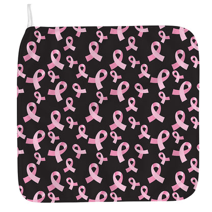 Pink Breast Cancer Ribbon Pattern Print Hand Towel