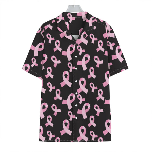 Pink Breast Cancer Ribbon Pattern Print Hawaiian Shirt