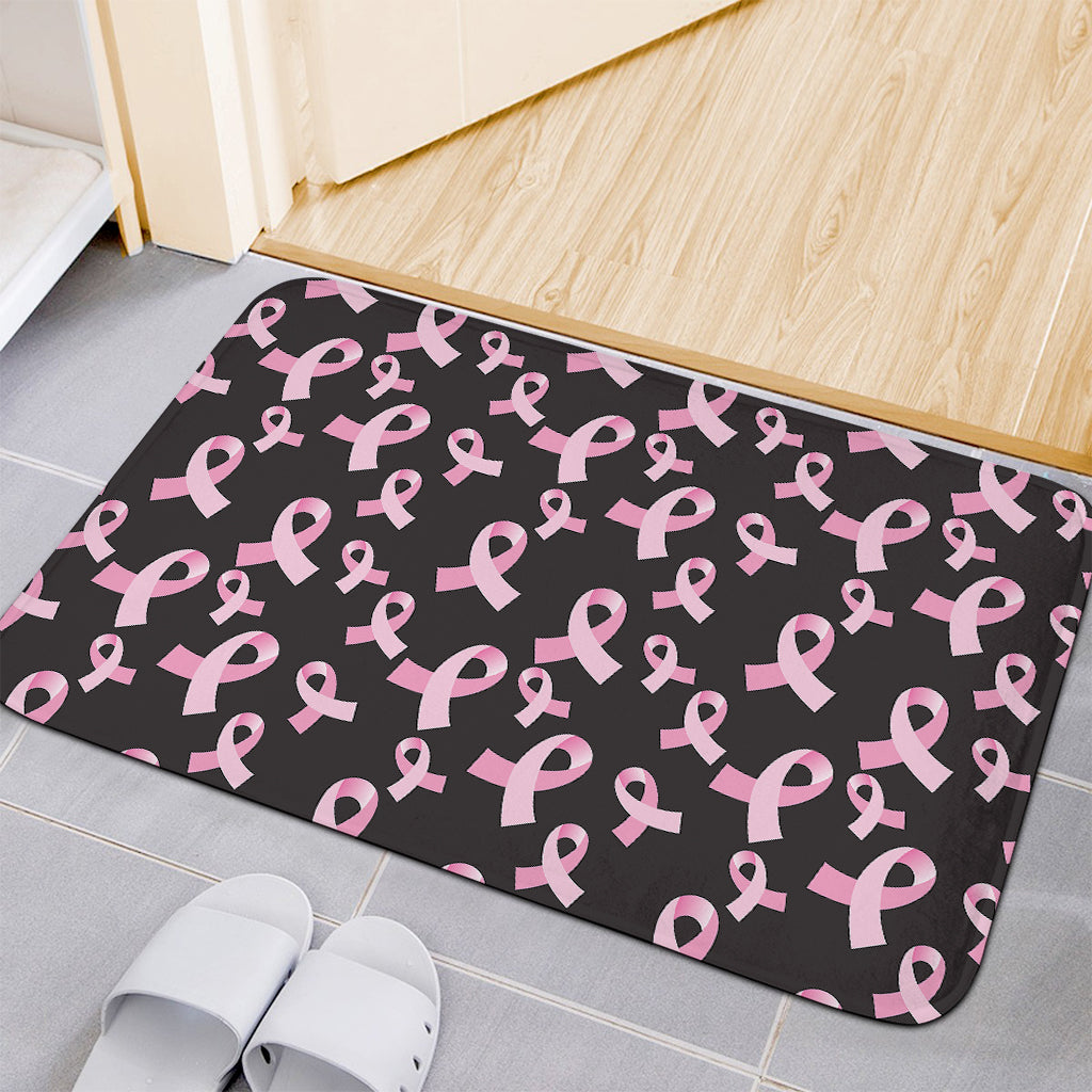 Pink Breast Cancer Ribbon Pattern Print Indoor Door Mat
