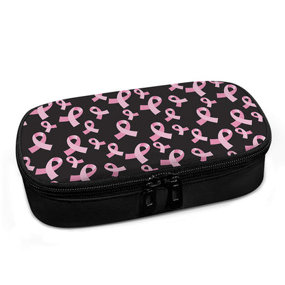 Pink Breast Cancer Ribbon Pattern Print Insulin Cooler Travel Case