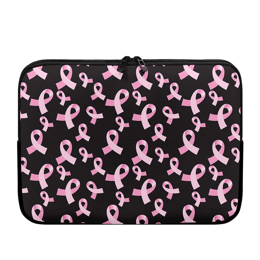 Pink Breast Cancer Ribbon Pattern Print Laptop Sleeve