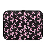 Pink Breast Cancer Ribbon Pattern Print Laptop Sleeve