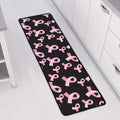 Pink Breast Cancer Ribbon Pattern Print Long Kitchen Mat
