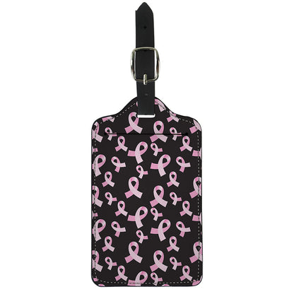 Pink Breast Cancer Ribbon Pattern Print Luggage Tag