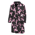 Pink Breast Cancer Ribbon Pattern Print Men's Bathrobe