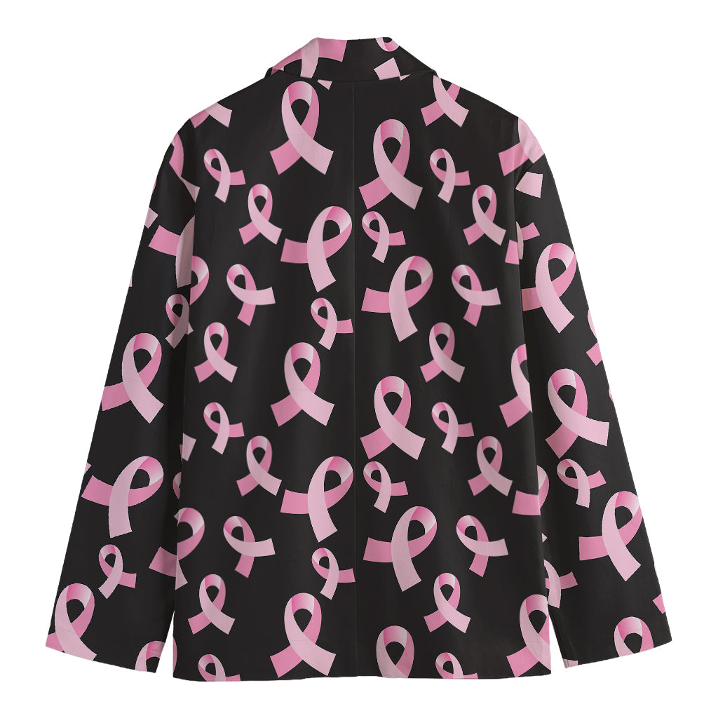 Pink Breast Cancer Ribbon Pattern Print Men's Blazer
