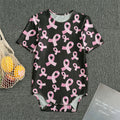 Pink Breast Cancer Ribbon Pattern Print Men's Bodysuit