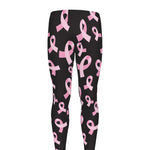 Pink Breast Cancer Ribbon Pattern Print Men's leggings