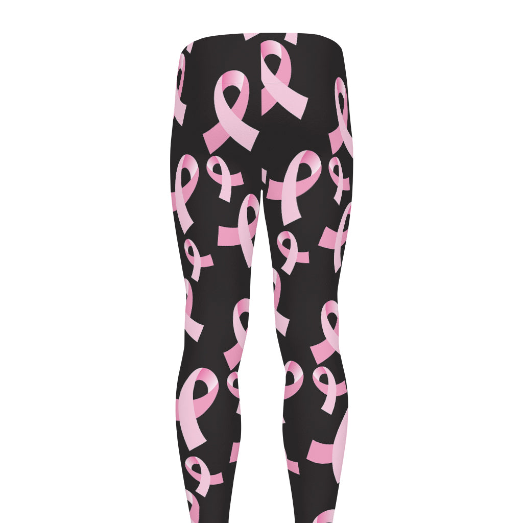 Pink Breast Cancer Ribbon Pattern Print Men's leggings