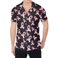 Pink Breast Cancer Ribbon Pattern Print Men's Shirt
