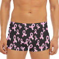 Pink Breast Cancer Ribbon Pattern Print Men's Short Boxer Briefs