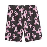 Pink Breast Cancer Ribbon Pattern Print Men's Sports Shorts