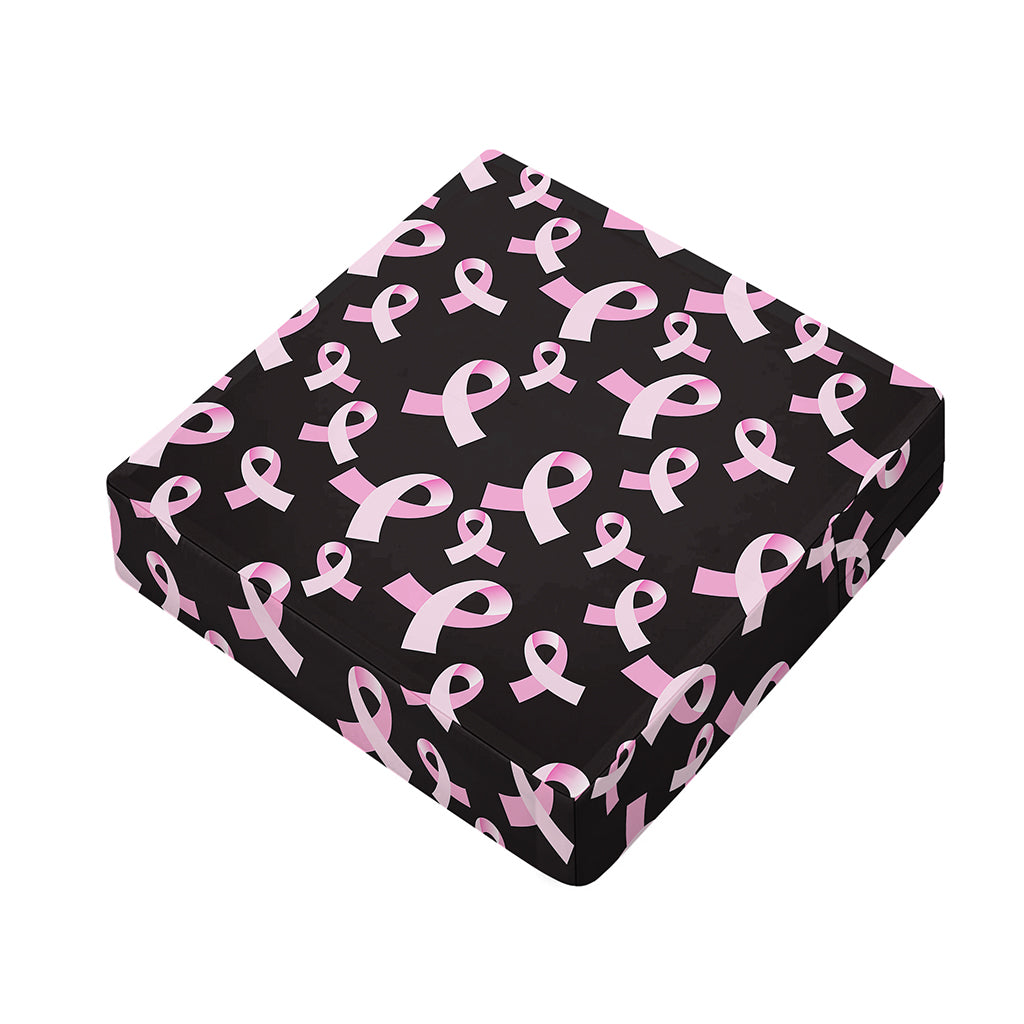 Pink Breast Cancer Ribbon Pattern Print Outdoor Seat Cushion Cover