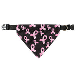 Pink Breast Cancer Ribbon Pattern Print Over The Collar Dog Bandana