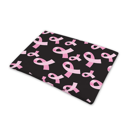 Pink Breast Cancer Ribbon Pattern Print Pet Cooling Mat Cover