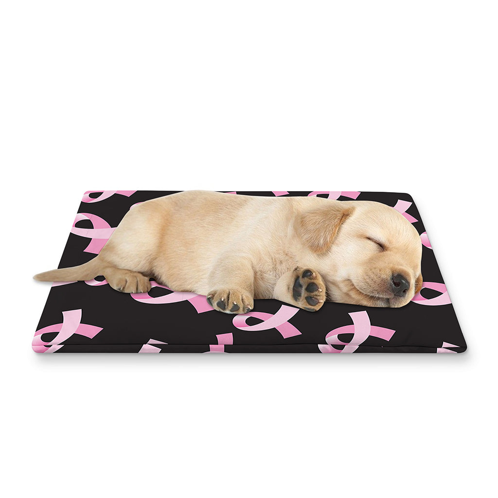 Pink Breast Cancer Ribbon Pattern Print Pet Cooling Mat Cover