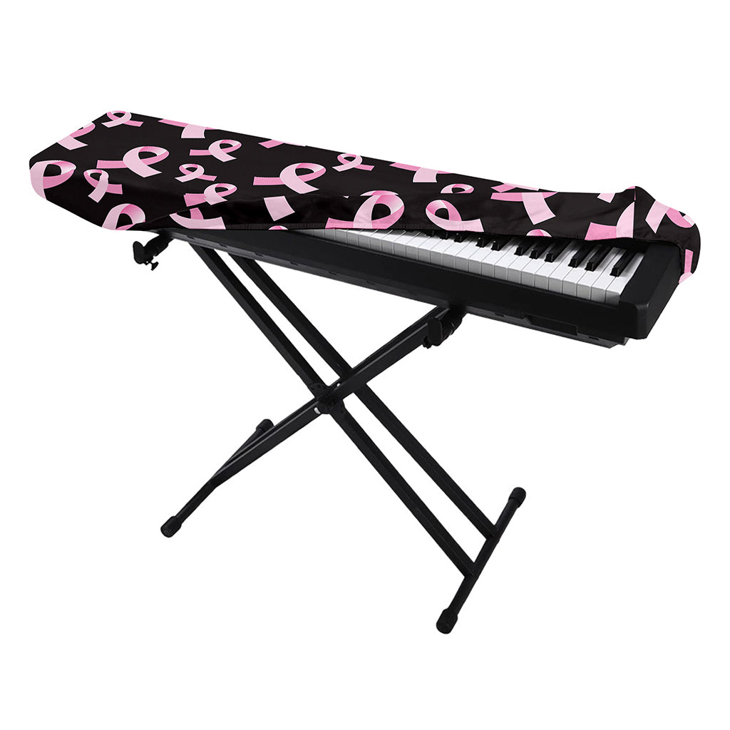 Pink Breast Cancer Ribbon Pattern Print Piano Keyboard Cover