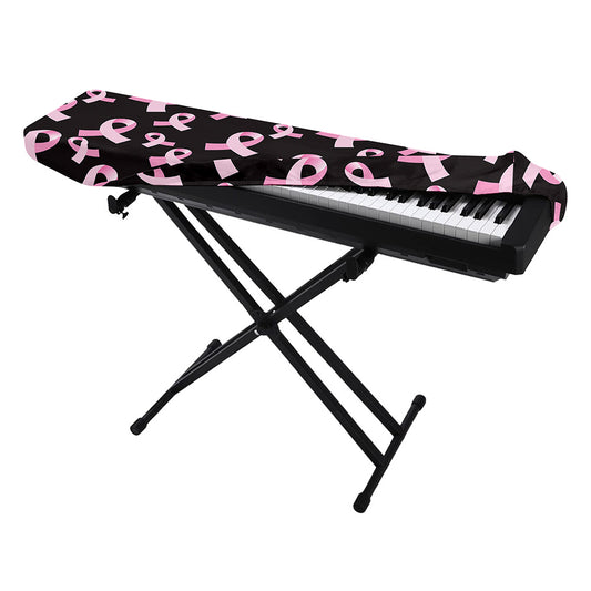 Pink Breast Cancer Ribbon Pattern Print Piano Keyboard Cover