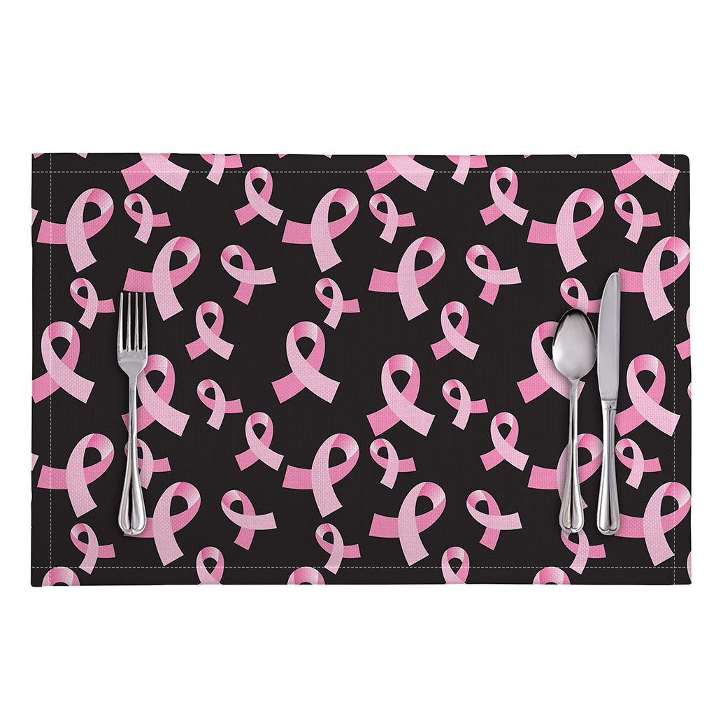 Pink Breast Cancer Ribbon Pattern Print Placemat