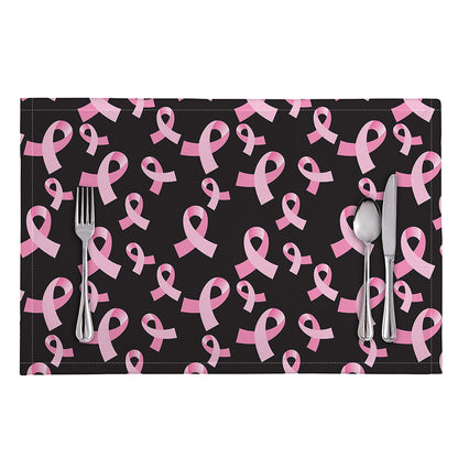 Pink Breast Cancer Ribbon Pattern Print Placemat