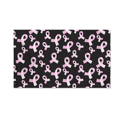 Pink Breast Cancer Ribbon Pattern Print Polyester Flag