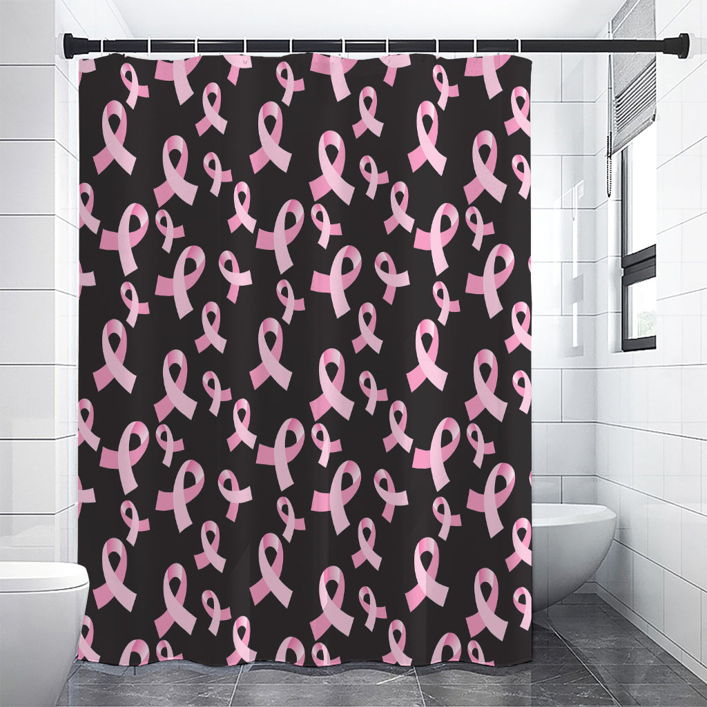 Pink Breast Cancer Ribbon Pattern Print Premium Shower Curtain