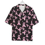 Pink Breast Cancer Ribbon Pattern Print Rayon Hawaiian Shirt