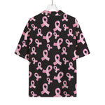 Pink Breast Cancer Ribbon Pattern Print Rayon Hawaiian Shirt