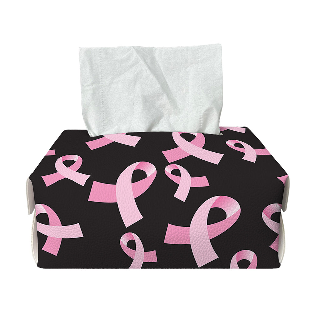 Pink Breast Cancer Ribbon Pattern Print Rectangle Tissue Box Cover