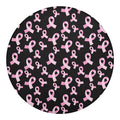 Pink Breast Cancer Ribbon Pattern Print Round Blanket