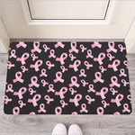 Pink Breast Cancer Ribbon Pattern Print Rubber Doormat