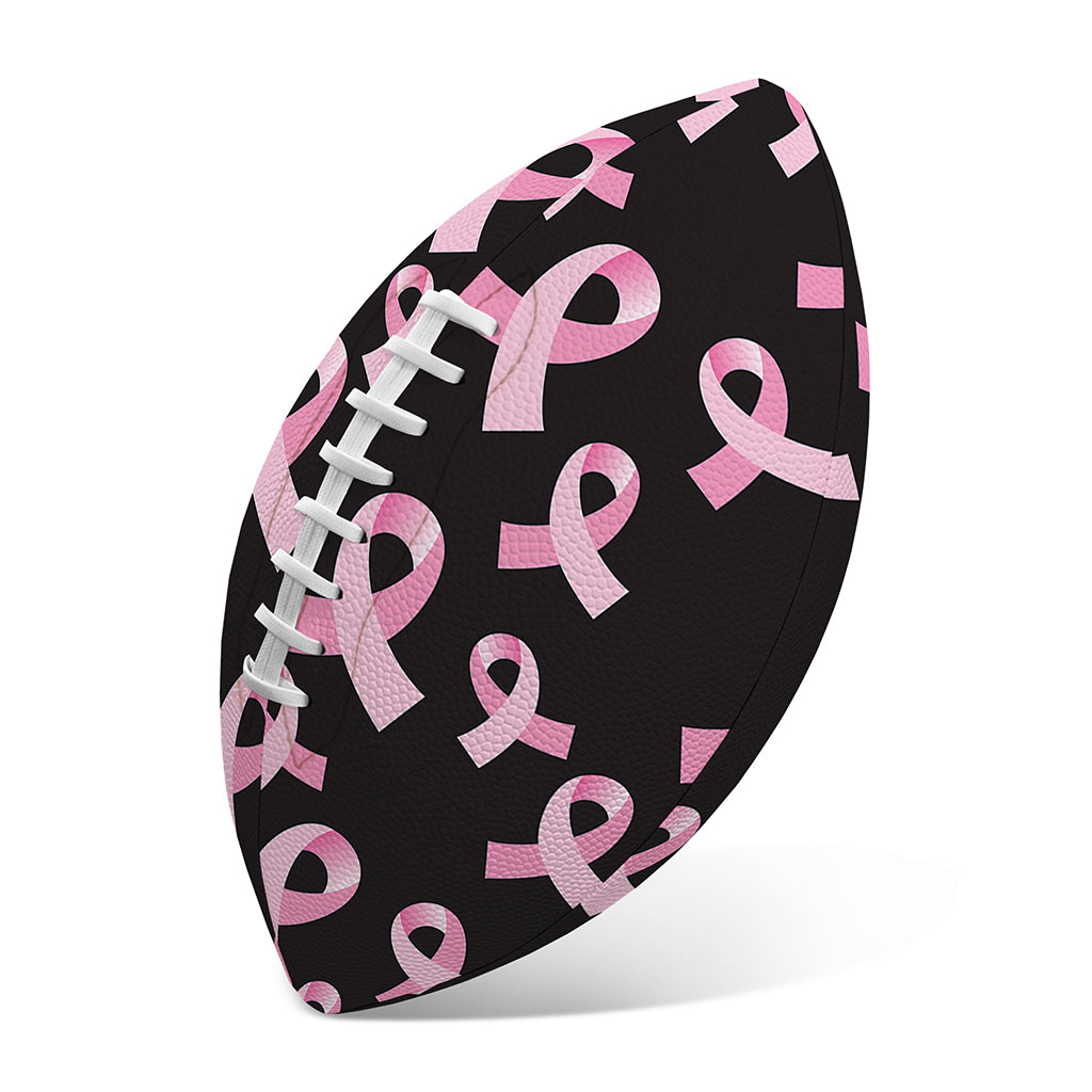 Pink Breast Cancer Ribbon Pattern Print Rugby Ball