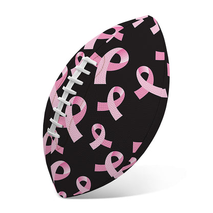 Pink Breast Cancer Ribbon Pattern Print Rugby Ball