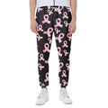 Pink Breast Cancer Ribbon Pattern Print Joggers