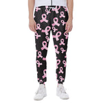 Pink Breast Cancer Ribbon Pattern Print Scuba Joggers