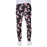 Pink Breast Cancer Ribbon Pattern Print Scuba Joggers