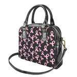 Pink Breast Cancer Ribbon Pattern Print Shoulder Handbag